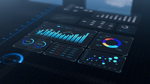 Data analytics dashboard with business intelligence charts and KPI insights
