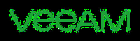 Green pixelated word VEEAM logo on black background