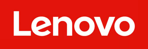 Lenovo logo - white text on red rectangular background